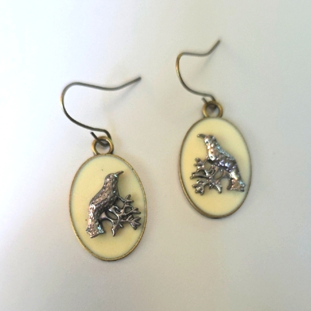 Crow RAVEN CAMEO EARRINGS